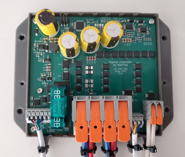 Pypilot motor controller 12-24V 30A by NaviTop, with enclosure and clutch output
